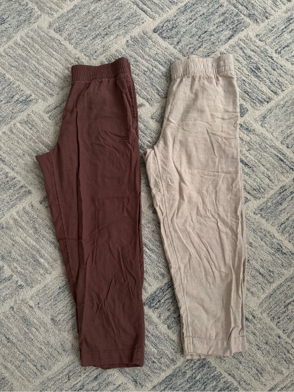 Old Navy Flax and Warm Taupe Straight-Leg Linen Pants